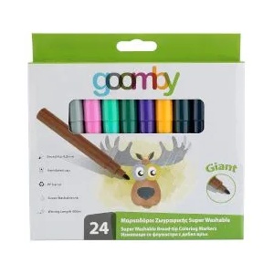 Goomby Флумастери измиващи се Jumbo 24 цвята