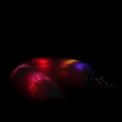 Ouch! Light-up Fox Tail with Metal Butt Plug Pink
