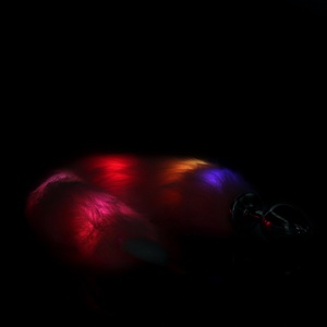 Ouch! Light-up Fox Tail with Metal Butt Plug Pink