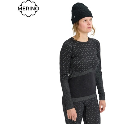 Burton Wms [ak] Slokar Merino Crew true black/grey cloud