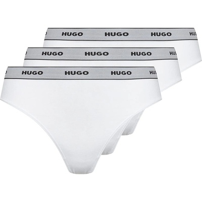Hugo 3 Pack Stripe Thong - White 100
