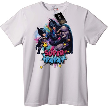 NOONEBRAND Тениска Супер Татко Batman - S, White
