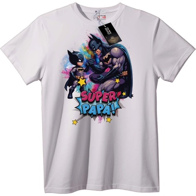 NOONEBRAND Тениска Супер Татко Batman - S, White