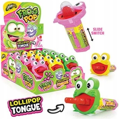 Johny Bee Frog POP Lízátko jahodové žába 120 g
