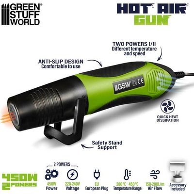 Green Air Stuff World Hot Gun 450W / Teplovzdušná pištoľ 450W