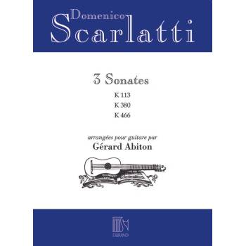 Editions Durand Noty pro kytaru 3 Sonates K.113 K.380 K.466