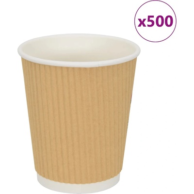 vidaXL Хартиени чаши за кафе 500 бр. 8oz 200ml Кафяво (4102799)