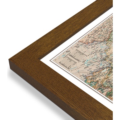 National Geographic Čína - nástěnná mapa Executive 77 x 61 cm Varianta: mapa v dřevěném rámu, Provedení: Pegi tmavý ořech