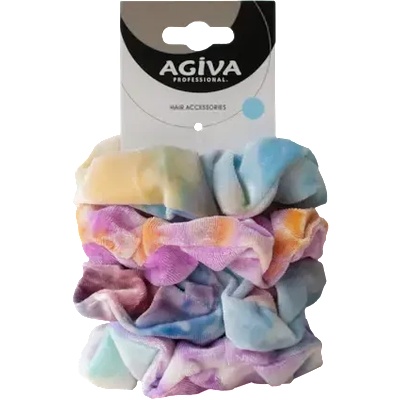 AGIVA Ластик за коса скрънчи Agiva Professional, Tie Dye, 4бр (491010)