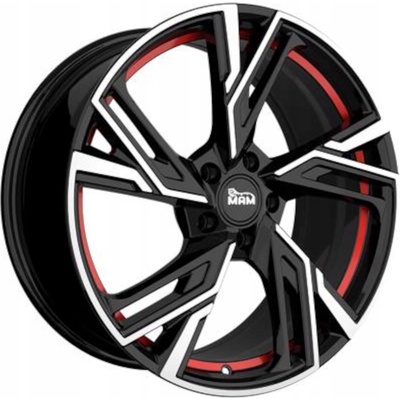 MAM RS5 7x16 5 ET38 black polished red inside