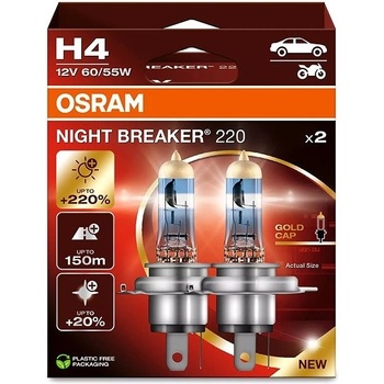 Osram NightBreaker 220 H4 P43t 12V 60-55W 2 ks