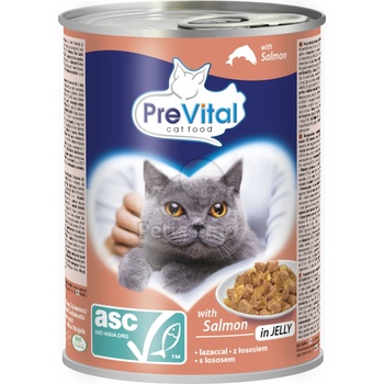 PreVital мокра храна за котки - ASC сьомга в аспик 12 x 415 г