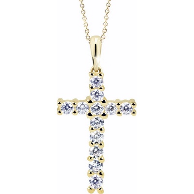 Cutie Jewellery Zlatý přívěsek křížek se zirkony Z6010Z