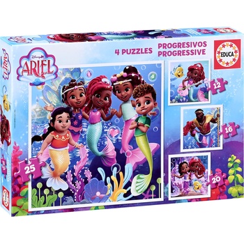 Educa Детски пъзел Educa 4 в 1 - Ариел (EDU20342)