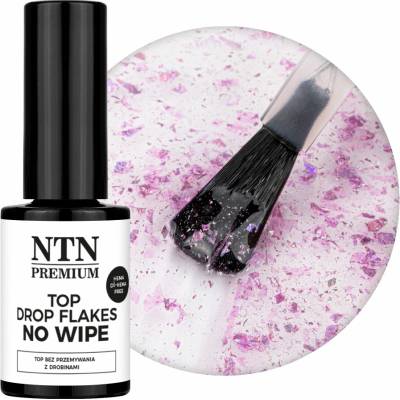 NTN Top Drop no wipe Flakes Party NTN Premium 7g (Gél lak top s holografickými vločkami bez disperznej vrstvy)