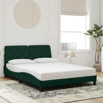 zahrada-XL 3207914 Rám postele bez matrace tmavě zelená samet