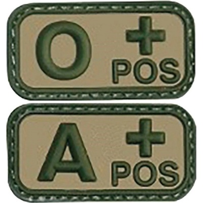 Patch PVC olive krvná skupina AB+