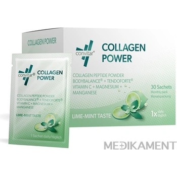 CONVITAR Collagen Power vrecúška, prášok s príchuťou citrón-mäta 30 ks