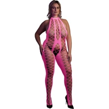 Ouch! Glow in the Dark Bodystocking with Halterneck Neon Pink