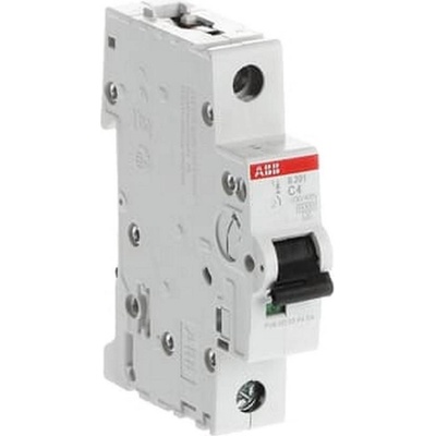 ABB Автоматичен прекъсвач ABB S201-C4 - 1 P, 4 A, 6 kA (2CDS251001R0044)