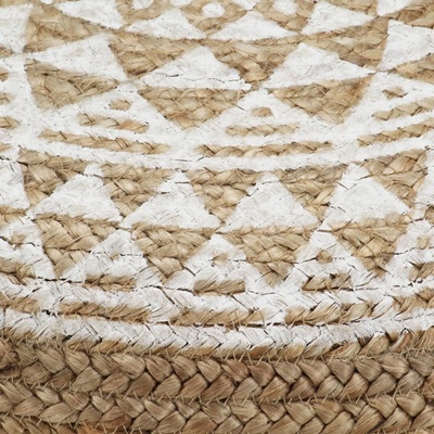 VidaXL Ručně vyrobený sedací puf bílý 45 x 30 cm juta
