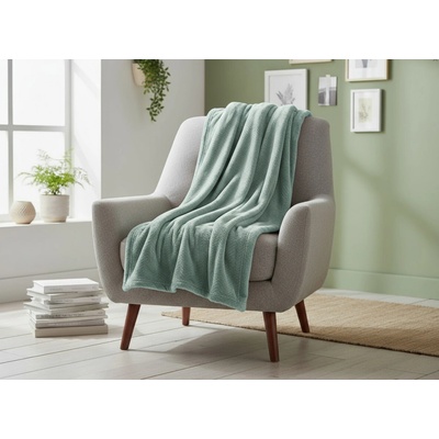 MyBestHome přehoz na křeslo mikrovláknový pléd ANDREA mátová 70 x 160 cm