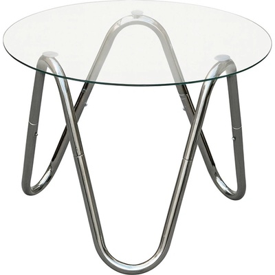 Leitmotiv Кръгла странична масичка със стъклен плот ø 50 cm Ventana Round - Leitmotiv (LM2332CH)