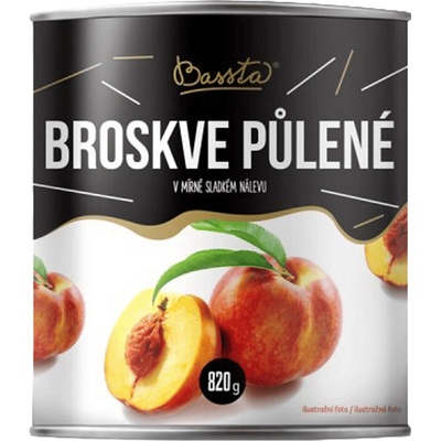 Bassta Kompót Broskyne polené 820 g