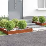vidaXL Ограда за трева 4 бр. 100 x 60 x 20 см Стомана Ръждясало (8008944)