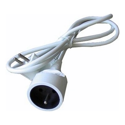 Solight prodlužovací kabel - spojka, 1 zásuvka, bílá, 2m PS02