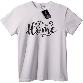 NOONEBRAND Тениска Home - Прост текст - 5XL, White
