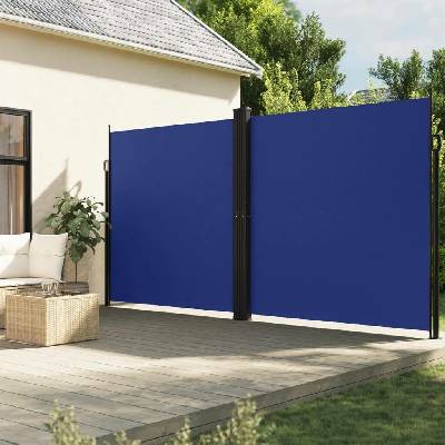 vidaXL Zatahovací boční markýza modrá 220 x 1 200 cm