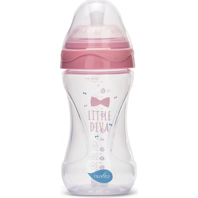 Nuvita lahvička Mimic Transparent pink 250ml