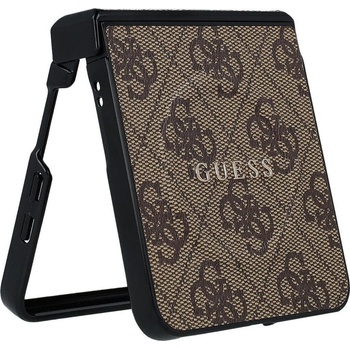 GUESS Луксозен кейс Guess PU Leather 4G Colored Ring Magnetic Case за Samsung Galaxy Z Flip 7 - Brown