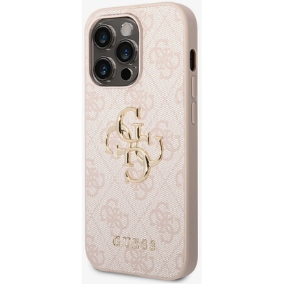 GUESS PU 4G Metal Logo Zadní Kryt pro iPhone 14 Pro Pink Калъф за телефон Guess | Lilav | ЖЕНИ | UNI