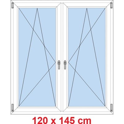 Soft Dvoukřídlé plastové okno 120x145 cm OS+OS se sloupkem Bílá