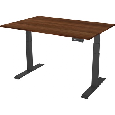 Delso Výškovo nastaviteľný stôl PROJUSTER 60 x 120 cm orech / čierna
