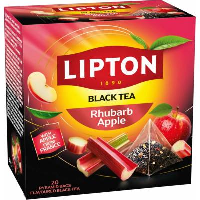 Lipton Black Tea Apple Rhubarb 20 čajových sáčků