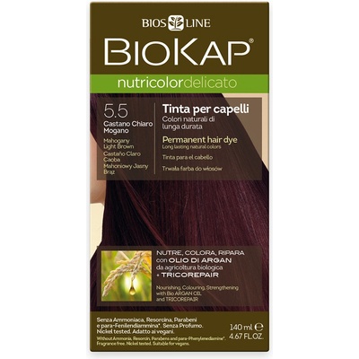 Biokap NutriColor Delicato farba na vlasy 5.50 hnedá svetlý mahagón 140 ml