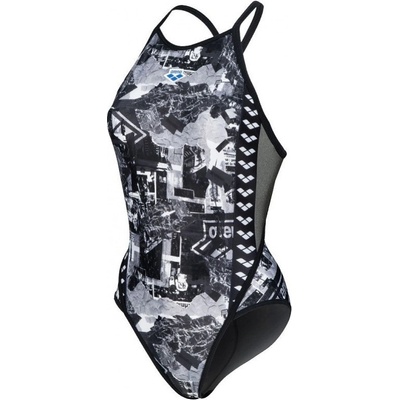 Arena Icons Swimsuit Fast Back All Over Multi/Asphalt/Black