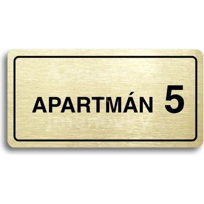ACCEPT Piktogram APARTMÁN 5 II - zlatá tabulka - černý tisk