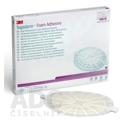 3M TEGADERM Foam Adhesive Penové adhezívne krytie na rany ovál 19 x 22,2 cm 5 ks