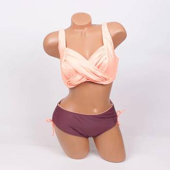 Image 1 of Ефектен макси бански в коралово и кафяво - чашка Е