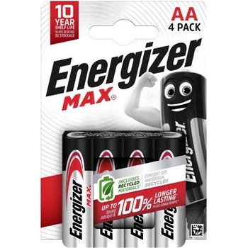 Energizer max батерия с дълъг живот aa, алкална, 4бр. /пакет (e303323700)