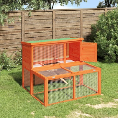 vidaXL 9799.172283 Králíkárna masivní borové dřevo hnědá 102 x 90 x 84,5 cm