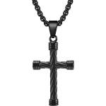 HARAHU Колие HO-34545 Cross - Черен KP34545
