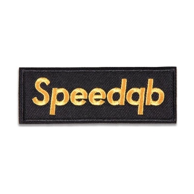 SPEEDQB BOX LOGO NÁŠIVKA - ČERNÁ/ZLATÁ speedQB