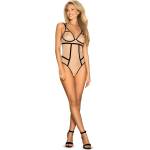 Obsessive Секси боди Body-Nudelia-Beowo-Czarne-Beowo-CzarnyV-56550-Beżowo-Czarny - Черен, размер L/XL