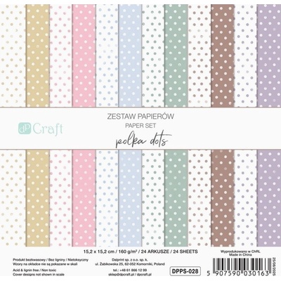 Dp Craft Sada jednostranných papírů 15,2 × 15,2 cm Polka Dots 24 ks