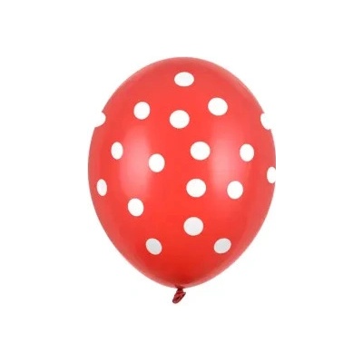 Balón 30cm Bodkované červeno biele
